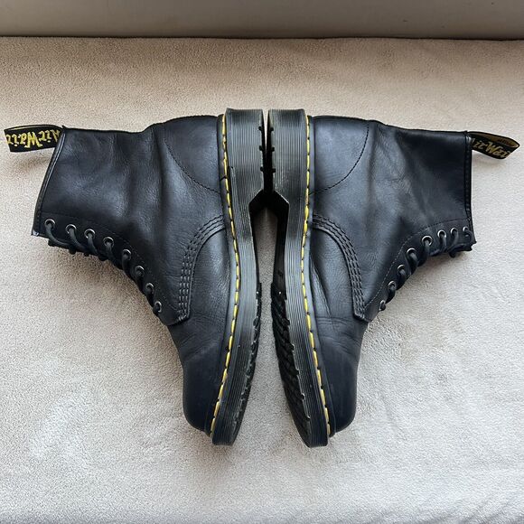 Dr. Martens 20846 Black Smooth Leather 8-Eye Combat Boot Men 9 Women 10 Grunge - Picture 6 of 16